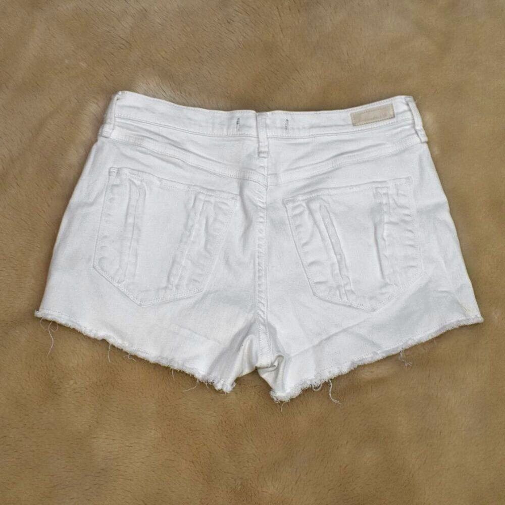 Abercrombie White Cut Off High Rise Denim Shorts Size 2 Distressed Casual - Picture 15 of 15
